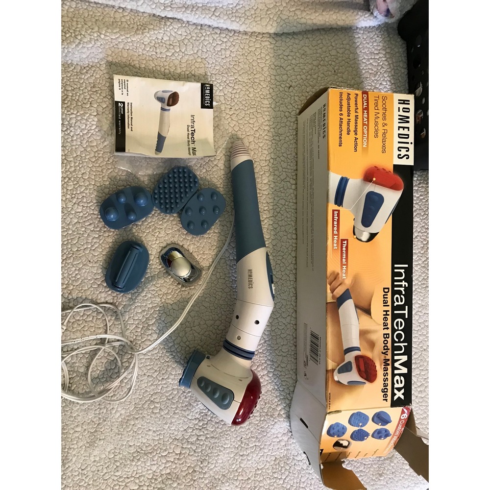 HoMedics InfraTech Max Dual Heat Body Massager IR-610 Handheld 6 Attachments - Picture 3 of 6